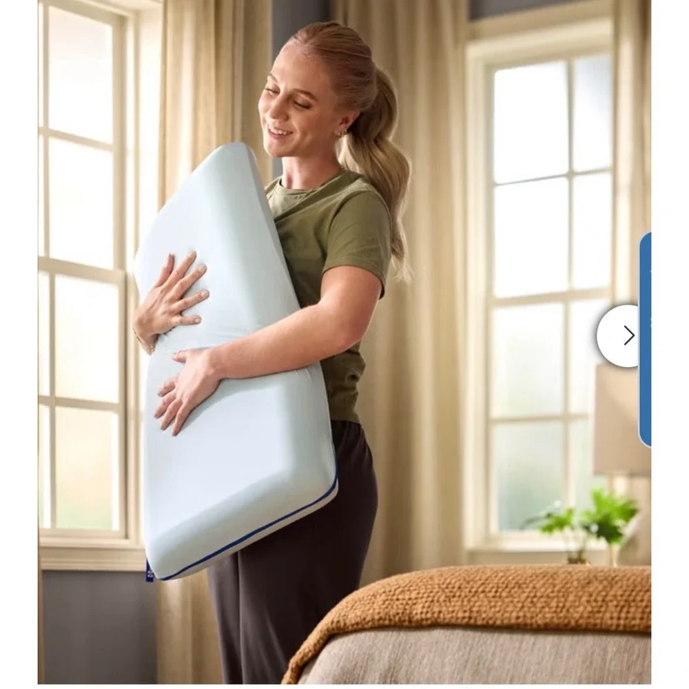 Sealy Posturepedic Expert Support Pillow Unisex Q Blue NEW Memory Foam